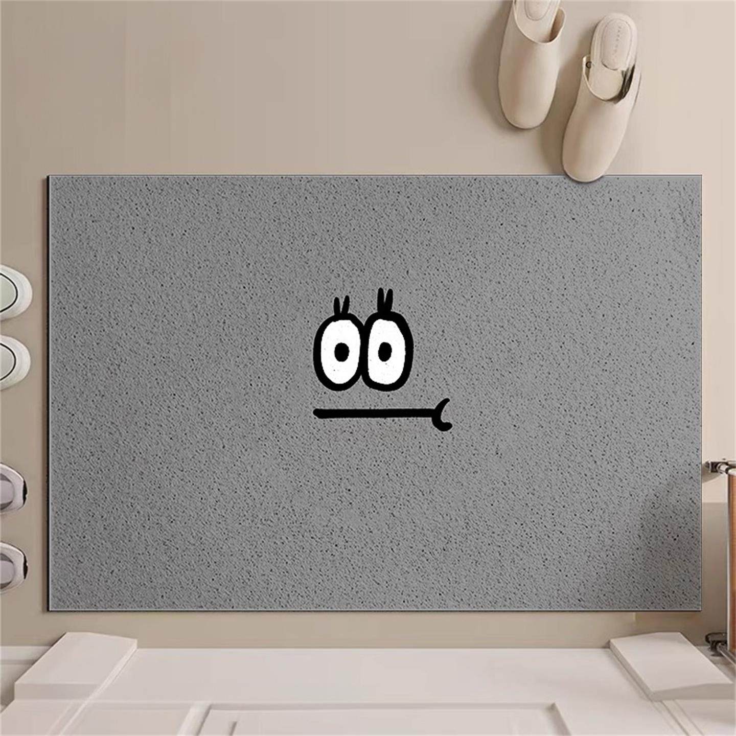 2025新款入户门地垫可爱卡通表情灰色丝圈进门防滑脚垫可裁剪地毯,居家布艺,入户地垫,淘宝优惠券,粉丝福利购,淘宝优惠卷