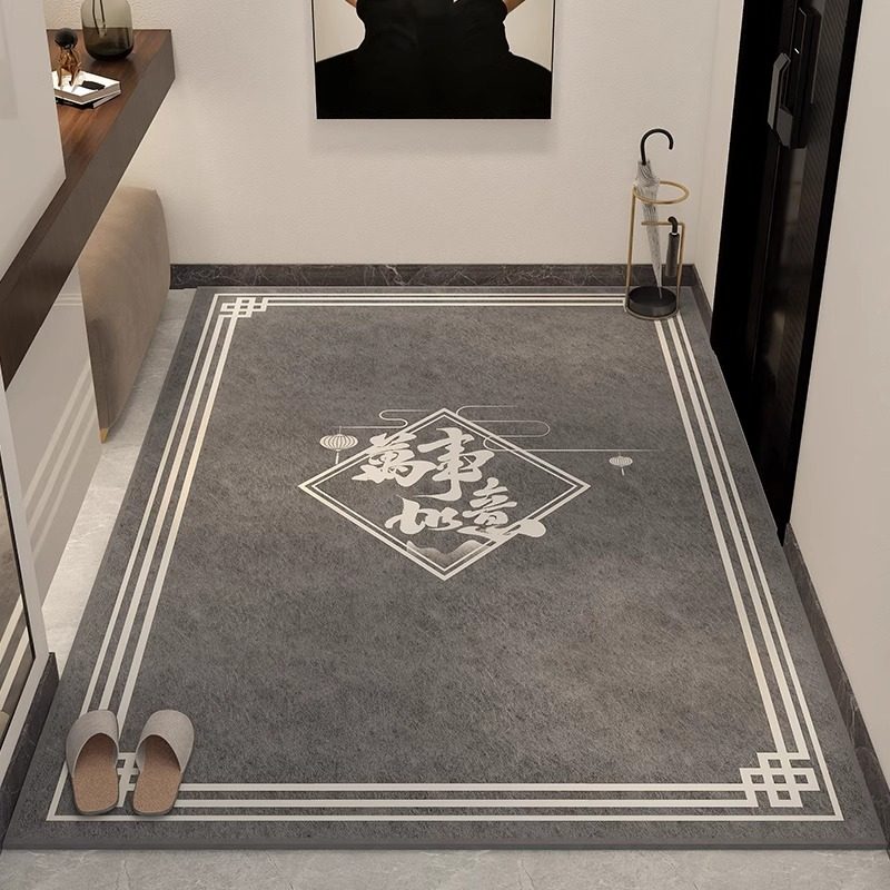 新中式入户门地垫高级灰家用进门口防滑脚垫出入平安进户玄关地毯,居家布艺,入户地垫,淘宝优惠券,粉丝福利购,淘宝优惠卷