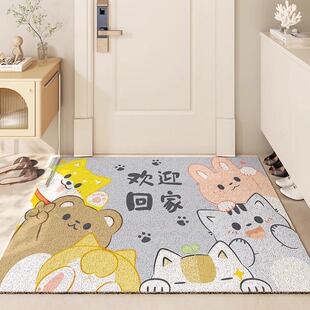 地垫入户门垫进门家用防滑耐脏脚垫子新款卡通丝圈大门口门外地毯