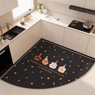 2025新款高端厨房专用硅藻泥扇形地垫吸水防滑家用地毯可裁剪天津