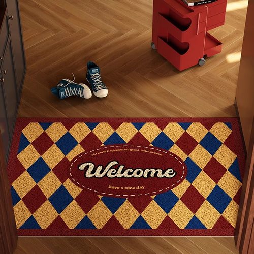 中古风入户门丝圈地垫可裁剪地毯