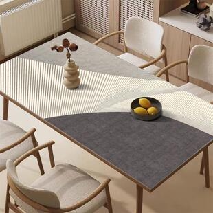 长方形餐桌垫现代简约防油防水防烫茶几桌布皮革桌面保护垫子天津