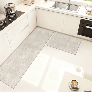 厨房地垫防油防水防滑可擦免洗脚垫现代简约皮革长条组合专用地垫