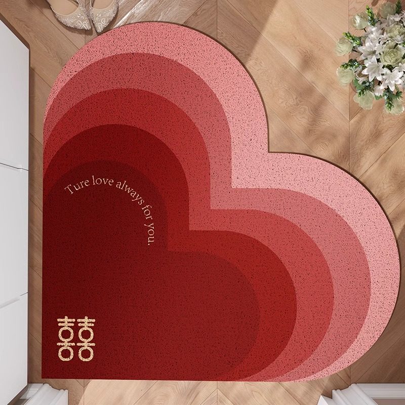 爱心入户门地垫婚品结婚丝圈进门玄关脚垫可裁剪防滑耐脏天津地毯,居家布艺,入户地垫,淘宝优惠券,粉丝福利购,淘宝优惠卷