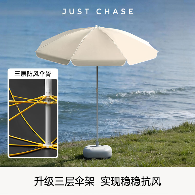 【三层抗风伞骨】户外出摊遮阳太阳伞摆摊商用防晒大雨伞沙滩庭院图片