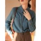 百搭内搭叠穿棉质衬衣上衣 2025新款 覆古做旧正肩牛仔衬衫 女春秋季