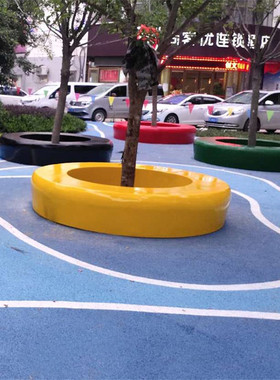 休闲椅商业风美陈园林花盆定制