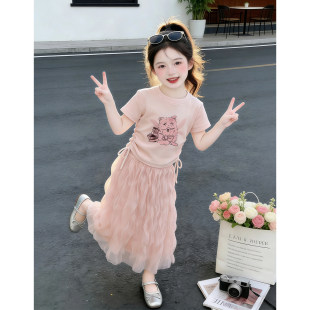 法国Anseola女童洋装夏装套装2026新款儿童裙子洋派巨好看小女孩