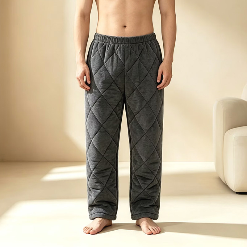 三层夹棉睡裤男女保暖家居裤