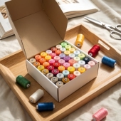 手缝线家用402彩色涤纶线组合装 手工DIY定色缝纫线1000码 98色盒装