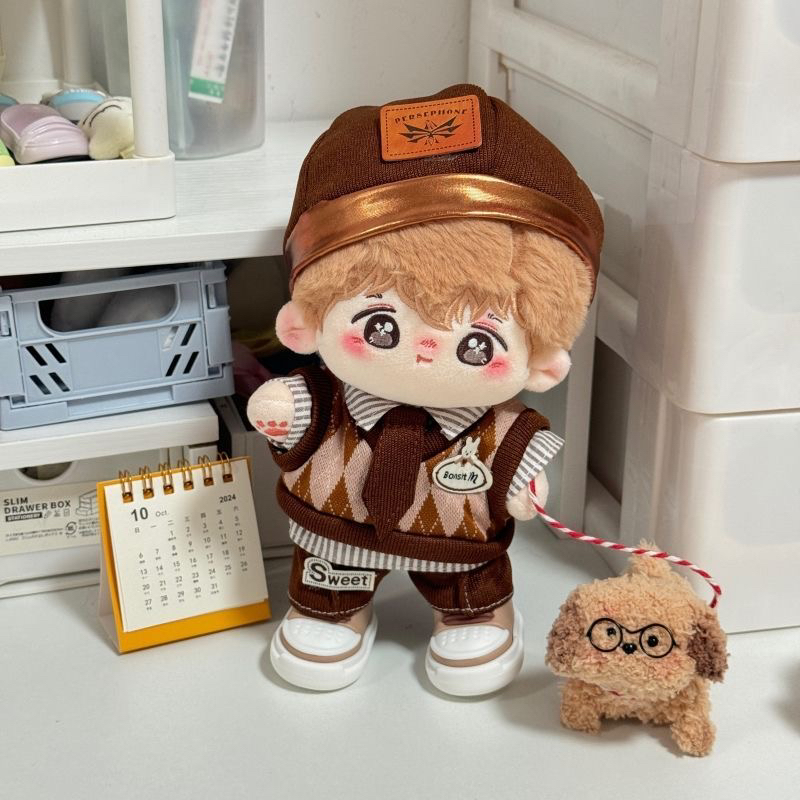 美拉德栗20cm棉花娃娃衣服冬季男娃衣换装无属性可爱萌正版现货