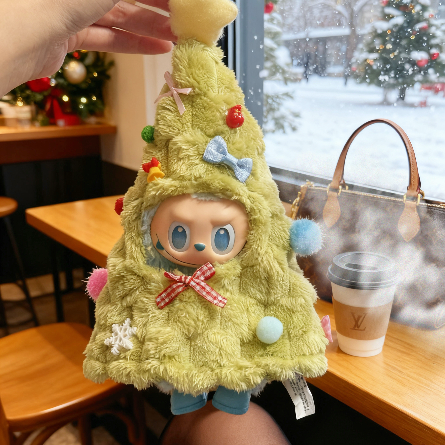 [Labubu3.0圣诞套装]拉布布娃衣17cm搪胶盲盒穿搭可爱圣诞树娃衣