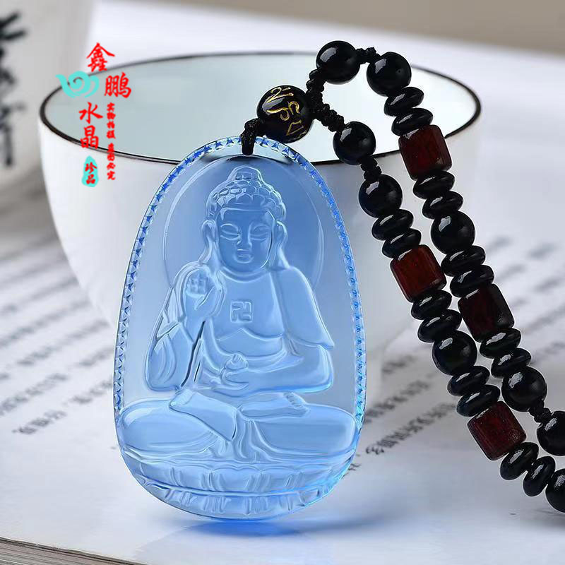 生肖属狗属猪蓝水晶扣