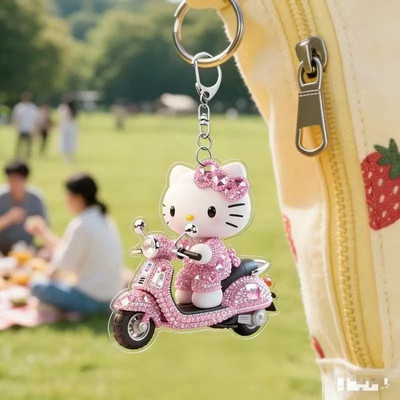 2D亚克力HelloKitty骑车钥匙扣
