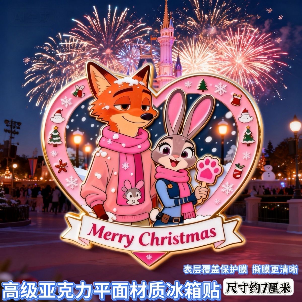 疯狂动物城2尼克朱迪CP圣诞款