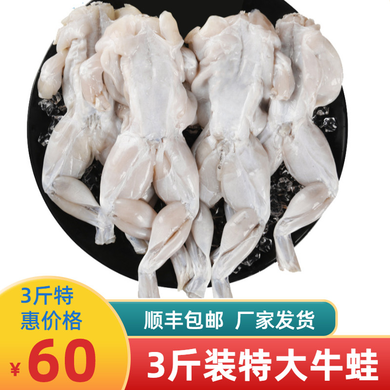 新鲜牛蛙毛重3斤去头去皮去内脏鲜活牛蛙现杀活体冷冻田鸡石蛙