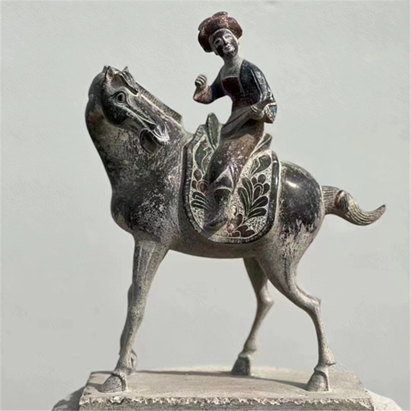 庭院石雕复古雕刻马彩绘石雕