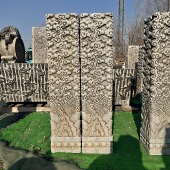 石雕复古仿古青石石柱拴马柱花几花架花台摆件做旧摆放庭院花园