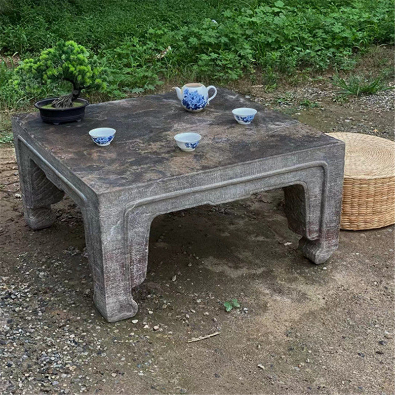 石雕石桌石凳庭院花园户外家用青石仿古做旧石头桌子茶台室外摆件
