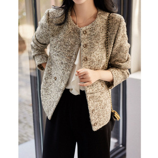 高季感羊毛粗花呢小香风外套短款2026秋冬新款女款法式高端女装