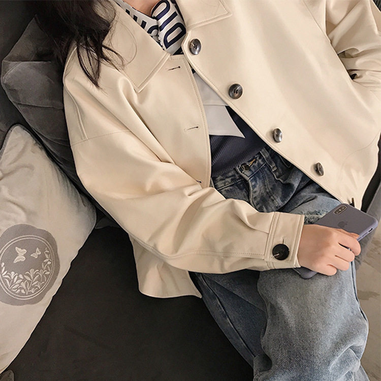 2025秋冬新款女真皮皮衣短款
