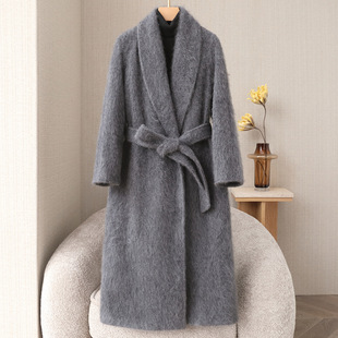 拉绒羊绒大衣女高端加厚外套女2026秋冬宽松年轻款大衣气质高级感
