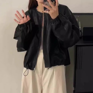 外套2025秋冬新款 植鞣羊皮海宁真皮小皮衣女休闲皮夹克短款