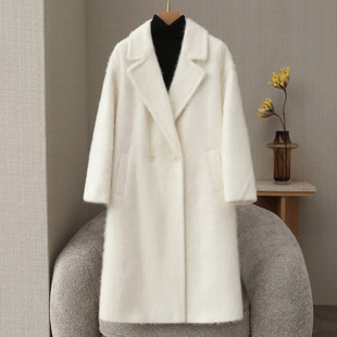 2026秋冬新款羊绒拉绒羊毛大衣宽松高级感气质双面呢羊毛外套