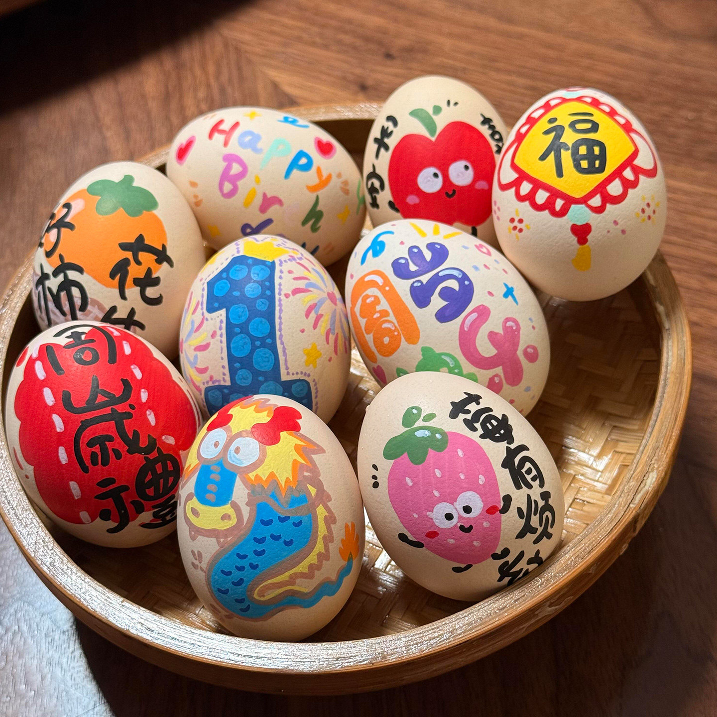 卡通涂鸦喜鸡蛋贴纸周岁满月宝宝滚灾抓周订婚结婚鸡蛋标签纹身贴