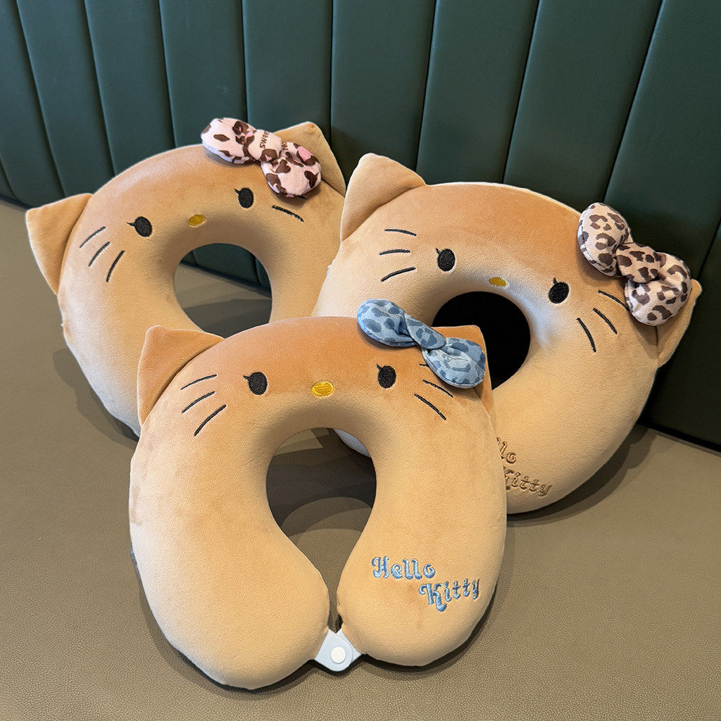 可爱Kt猫咪记忆棉U型枕学生办公室午休U形护颈枕便携飞机旅行头枕