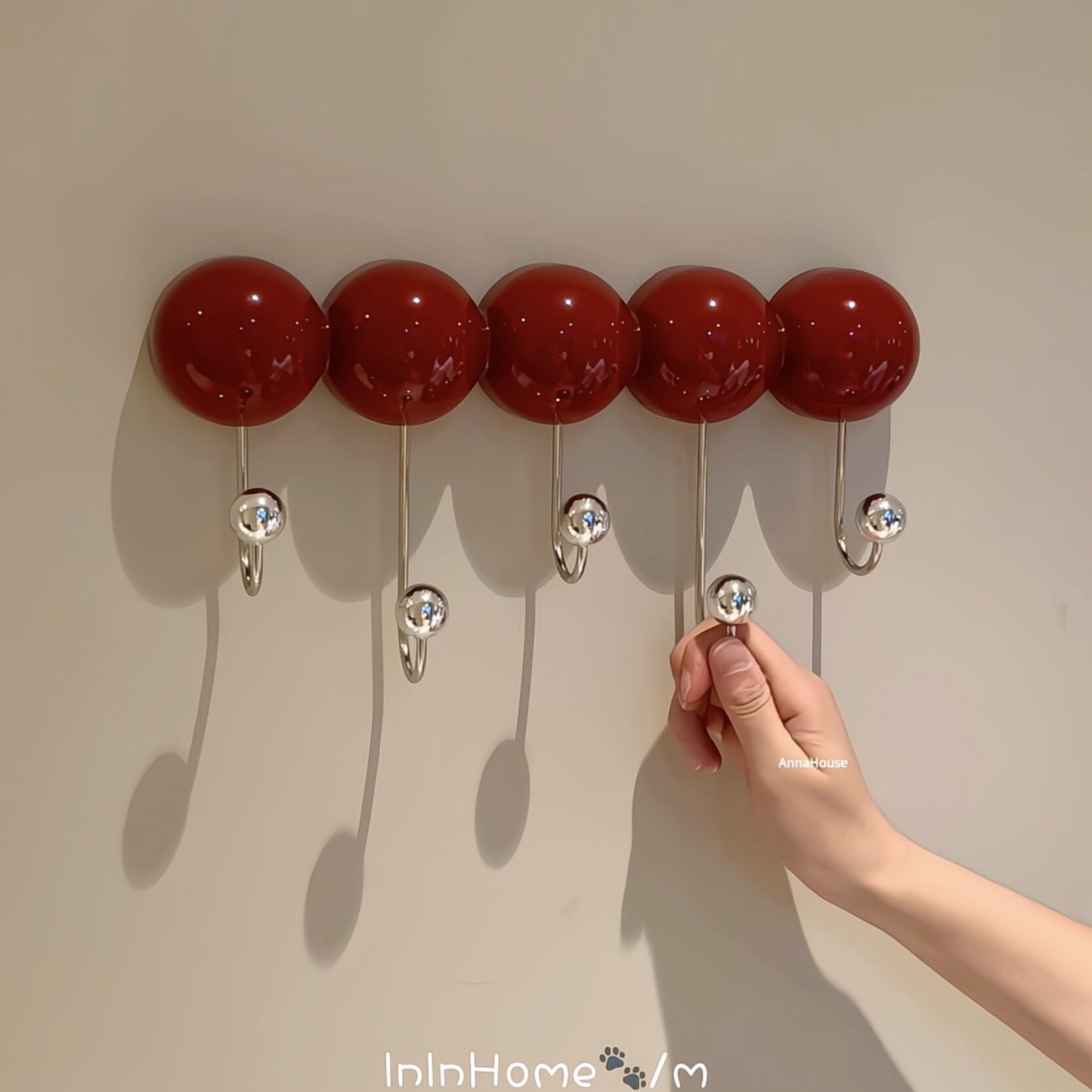 ININHOME吸盘挂钩家用中古风免打孔衣服帽子收纳架强力挂衣钩