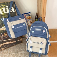 Синий милый комплект, подвеска, значок, с медвежатами