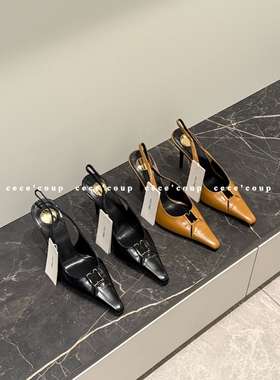 cece coup 优雅代言！03/20 新品 25ss 字母金属尖头高跟鞋 凉鞋