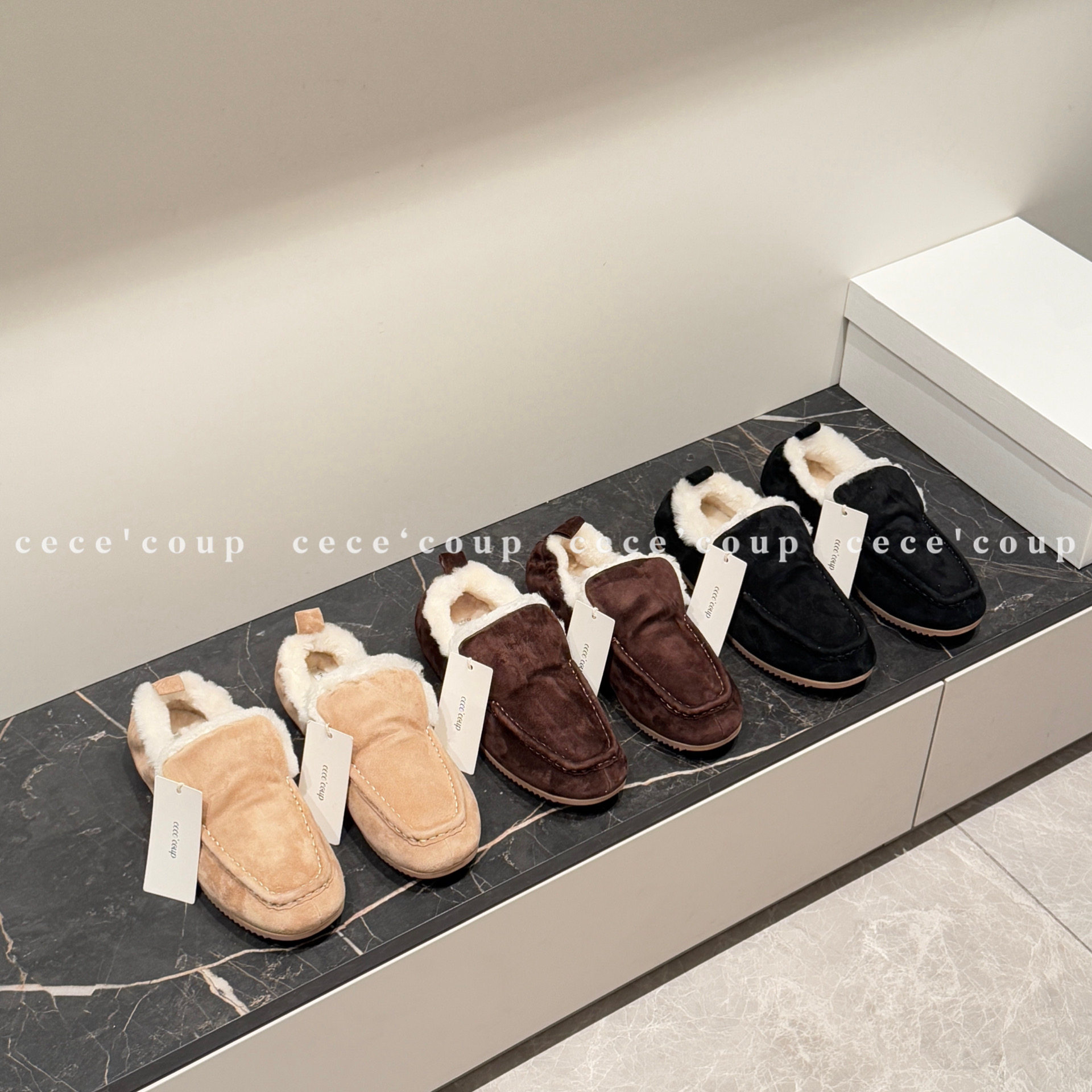 cece coup 慵懒feel ！11/21 新品 25FW 老钱风羊毛平底乐福鞋女,女鞋,乐福鞋（豆豆鞋）,淘宝优惠券,粉丝福利购,淘宝优惠卷