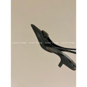 coup 辣妹风 三角标小猫跟尖头包头凉鞋 cece 单鞋 女