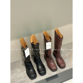 coup 复古擦色骑士靴 炸街vogue cece 24FW 新品 高筒长靴