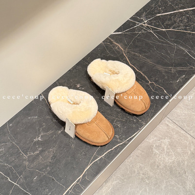 25FW羊皮毛一体包头保暖毛毛鞋