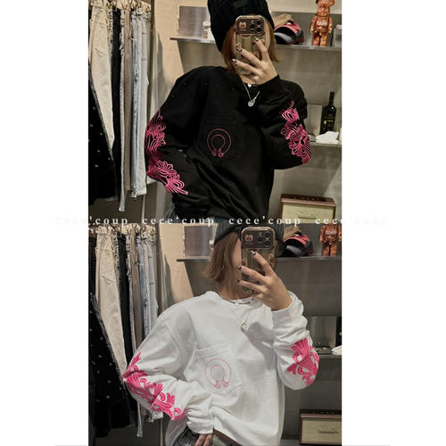 25FW复古字母梵文印花长袖女