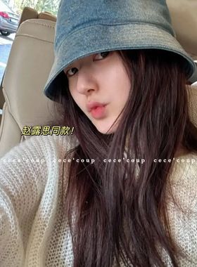 cece'coup 巨显脸小！丹宁 水洗做旧牛仔渔夫帽