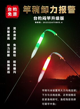 台钓电子竿稍灯咬钩变色夜光漂报警器重力感应竿梢灯夜钓钓鱼灯