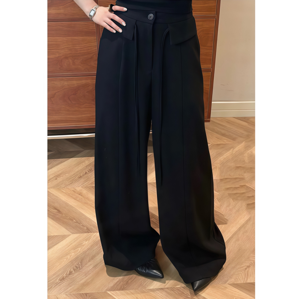 2026年春季新款韩系气质通勤直筒型纯色圆领西装外套直筒裤套装女