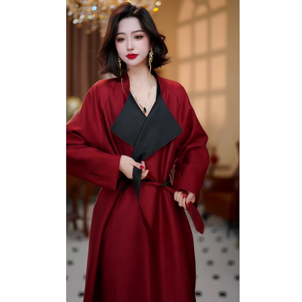 2025年秋冬新款时尚设计感高级小众减龄女神范通勤长款风衣外套女