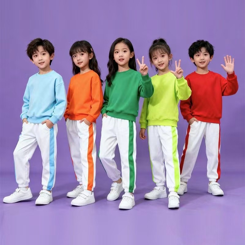 元旦儿童啦啦队演出服街舞服多巴胺糖果色班服中小学生开幕式服装