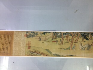 仇英 赵孟頫 写经换茶图 复古书法字画真迹微喷仿古复制临摹装饰