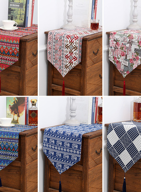 新中式桌旗民族风餐边柜盖巾和风禅意茶几旗斗柜电视柜盖布茶台布