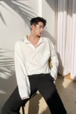 休闲小清新原创立领时尚百搭翻领长袖A261-3915-P58，男装卫衣，电商A246