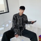 设计感大小波点花长袖秋季新款衬衫男A246-2134-P75，男装衬衫，电商A246