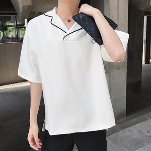 慵懒睡衣风撞色翻领套头衬衣551-P55图片