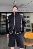 秋季多巴胺穿搭套装长袖立领卫衣休闲短裤两件套韩版上衣2599P185，男装牛仔裤，电商A246