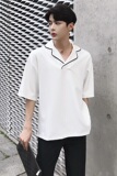 慵懒睡衣风撞色翻领套头衬衣551-P55，男装衬衫，电商A246